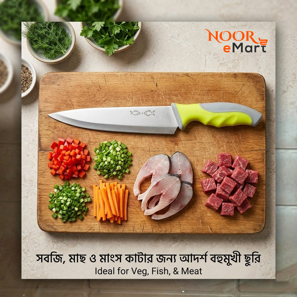 (8 inch / 6 inch-Size Blade) Stainless Steel Kitchen Knife with Protective CoverNon-Slip Handle Kitchen Cutter